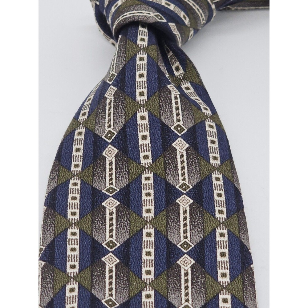 Lamberti Italy Art Deco Necktie Silk Diamond Geometric Vintage Handmade